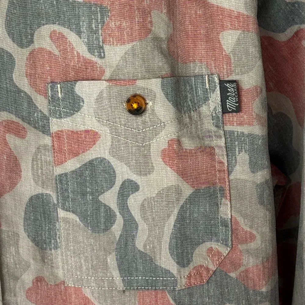Marsh Wear Light red and Gray Camouflage Button-Up Shirt - Picture 5 of 6
